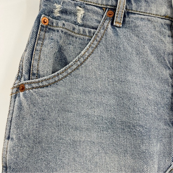 We The Free Blue Denim Jean Skirt High Rise Size 27 Boho Western Cowgirl - Picture 2 of 11